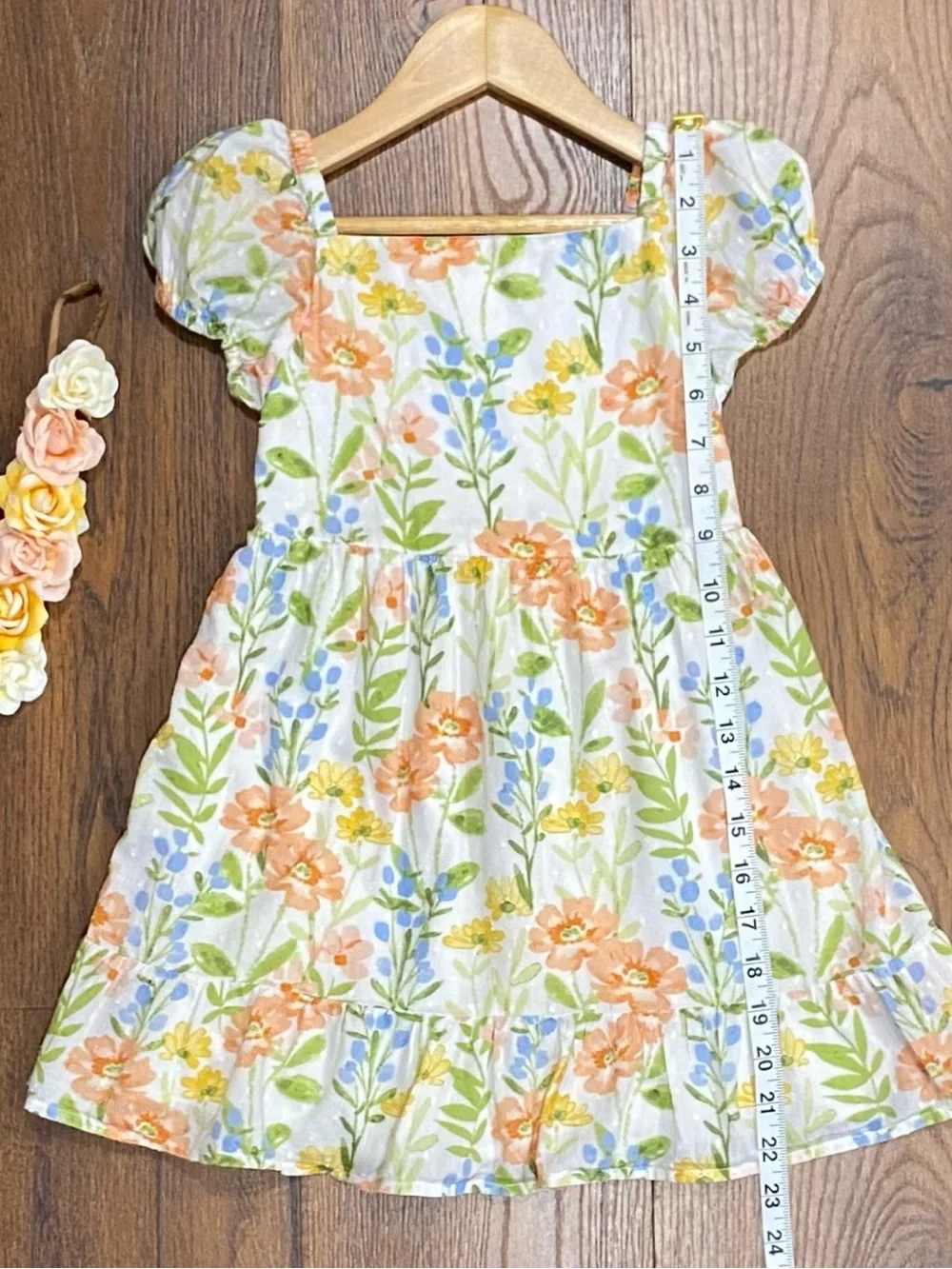 Gymboree Girls ‘Prairie Fields’ Floral Ruffle Dress with Flower Headwrap Size 5T